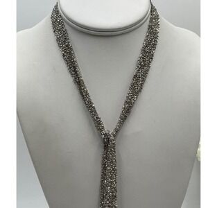 UnoAErre Italy Vintage Sterling Silver 925 Multi-Strand Mesh
Lariat Necklace 32"